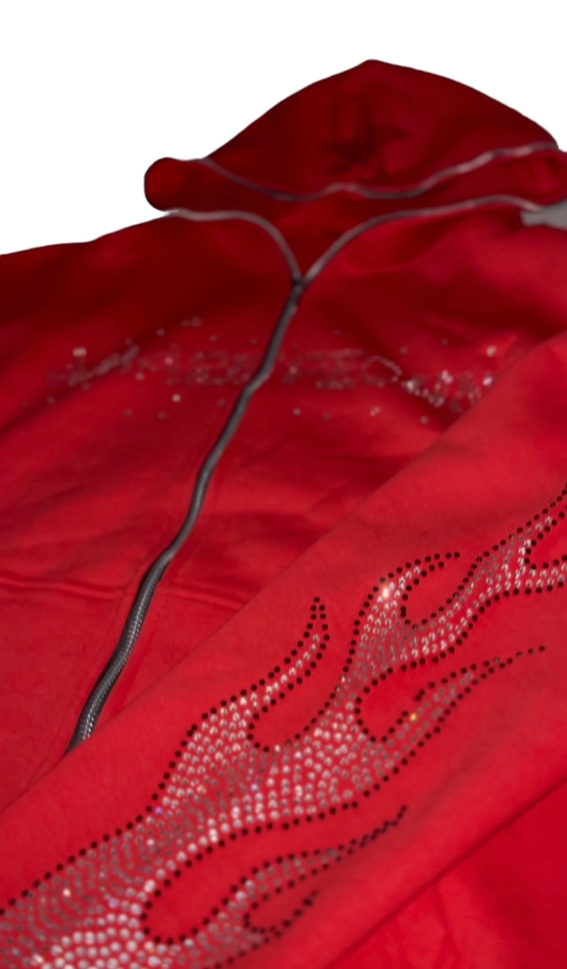 Red rhinestone hoodie